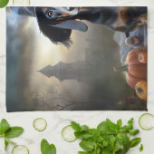 Dachshund Halloween Verschrikkelijk Theedoek (Gevouwen)