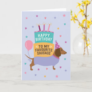 Dachshund Happy Birthday Cute Card Kaart