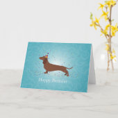 Dachshund - Happy Birthday Design Kaart (Gele Bloem)