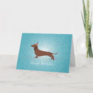 Dachshund - Happy Birthday Design Kaart