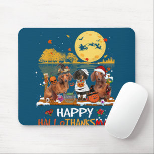 Dachshund Happy Hanksmas Halloween Thanksgiv Muismat
