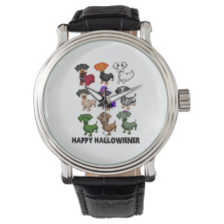 Dachshund Happy Hhalweiner Funny Dog Halloween Horloge