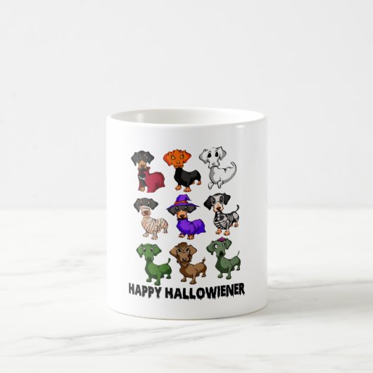 Dachshund Happy Hhalweiner Funny Dog Halloween Koffiemok (Center)