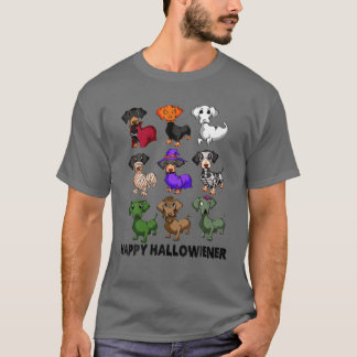Dachshund Happy Hhalweiner Funny Halloween Dogs L T-shirt