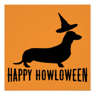 Dachshund Happy Howloween Poster parfait