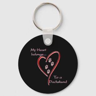 Dachshund hart behoort sleutelhanger
