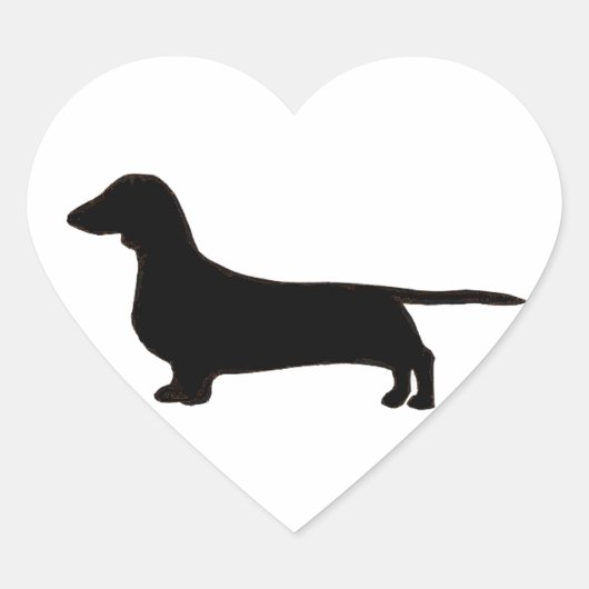 dachshund hart sticker (Voorkant)