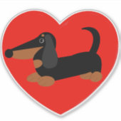 Dachshund Hart Vinyl Sticker (Voorkant)
