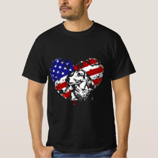 Dachshund Heart American Flag 4 juli Dog Love T-shirt