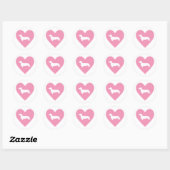 Dachshund Heart Classic Pink Ronde Sticker (Vel)