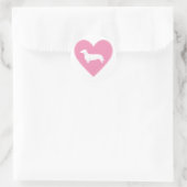 Dachshund Heart Classic Pink Ronde Sticker (Tas)