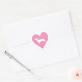 Dachshund Heart Classic Pink Ronde Sticker (Envelop)