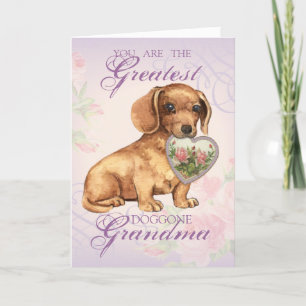 Dachshund Heart Grandma Kaart