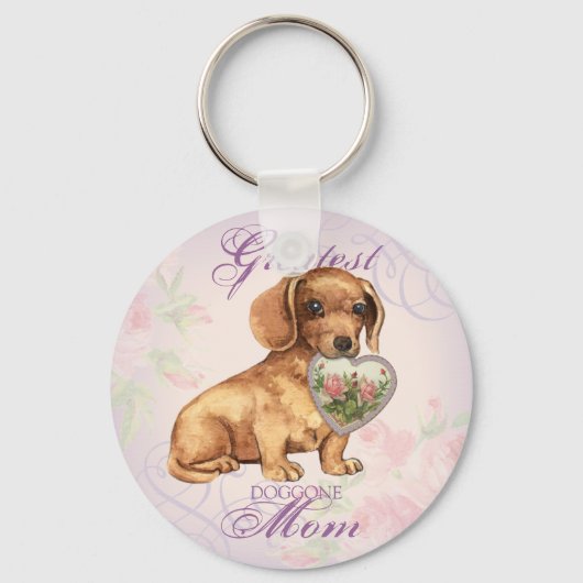 Dachshund Heart Mama Sleutelhanger (Voorkant)