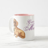 Dachshund Heart Mama Tweekleurige Koffiemok (Voorkant links)