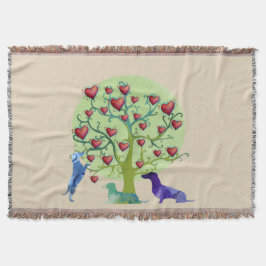 Dachshund Hearts Tuin Gooi Deken