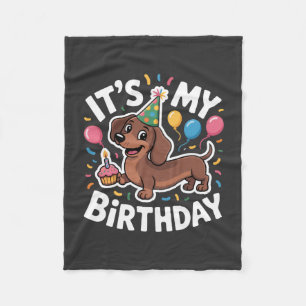 Dachshund Het is mijn verjaardag Fleece Deken