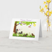 Dachshund Heure du printemps Toute occasion Carte  (Fleur jaune)