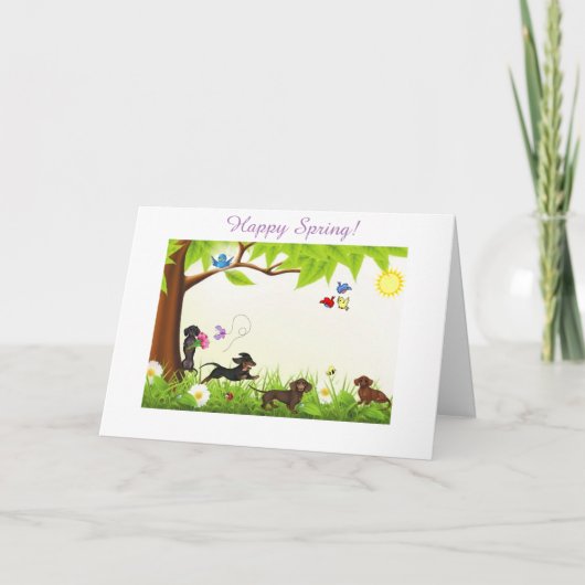 Dachshund Heure du printemps Toute occasion Carte  (Devant)