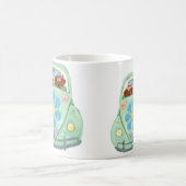 Dachshund Hippies in hun bloeiende liefdesmobiel Koffiemok (Center)