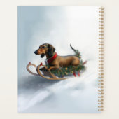 Dachshund hiver neige de Noël (Dos)