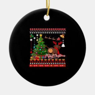 Dachshund Hond Achterwerk Kerst Misvormde Klassiek Keramisch Ornament