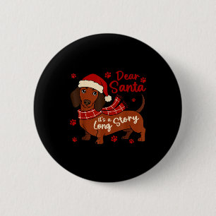 Dachshund Hond Beste Kerstman Het Is Een Lang Verh Ronde Button 5,7 Cm