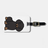 Dachshund hond cartoon bagagelabel (Voorkant horizontaal)
