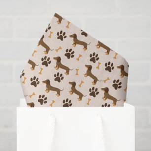 Dachshund hond decoupage tissuepapier