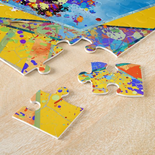 Dachshund-hond - Doxie Abstract gemengd medium Legpuzzel (Zijkant)