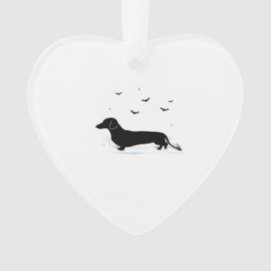 Dachshund hond � Halloween Maan Silhouet Klassiek Ornament