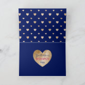 Dachshund Hond Hart Monogram Initiaal Vouwbaar Feestdagen Kaart (Binnen)