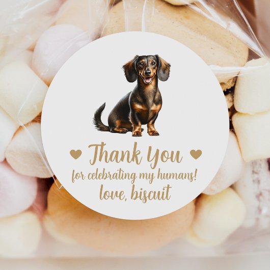 Dachshund Hond Huwelijk Favor Stickers