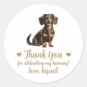 Dachshund Hond Huwelijk Favor Stickers (Voorkant)
