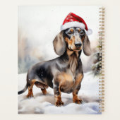 Dachshund Hond in Sneeuw Kerstmis Planner (Achterkant)