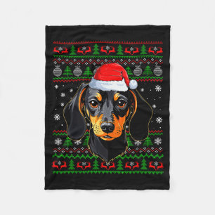 Dachshund Hond Kerst Ugly Sweater Sinterklaas Volw Fleece Deken