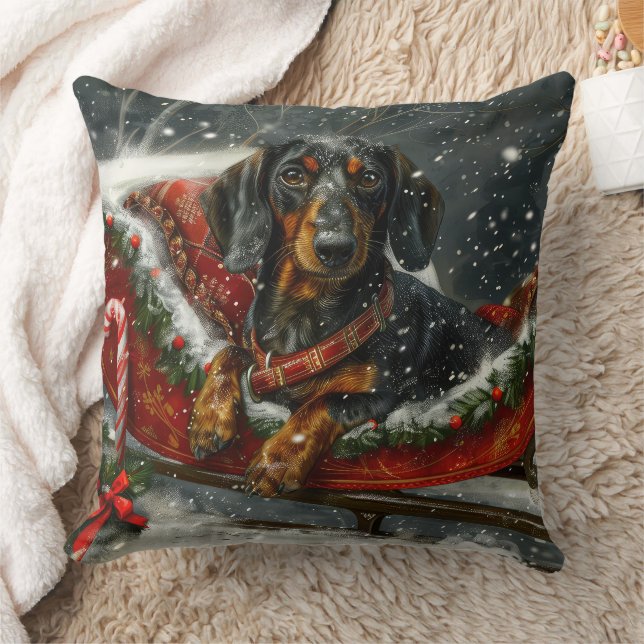 Dachshund Hond Kerstfeest Kussen (Deken)