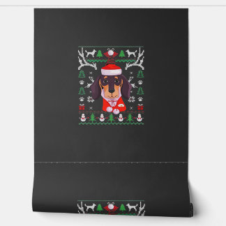 Dachshund Hond Lelijk Kerstmis Klassiek T-Shirt Behang