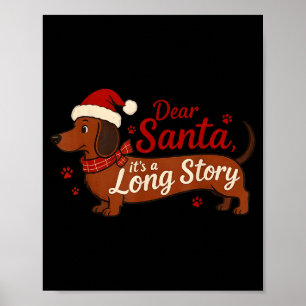Dachshund Hond Lieve Kerstman Het Is Een Lang Verh Poster