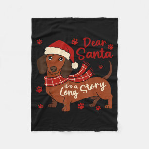 Dachshund hond lieve Sint het is een lang verhaal Fleece Deken