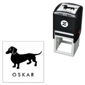 Dachshund Hond met Naam Zelfinktende Stempel (In situ)