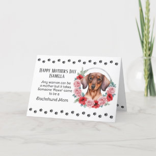 Dachshund Hond Moeder Bloemen Moederdag Verse Feestdagen Kaart