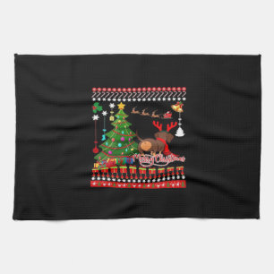 Dachshund Hond Neus Kerstmis Lelijke Klassieke T-s Theedoek