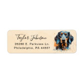 Dachshund-hond retouradreslabel etiket (Voorkant)