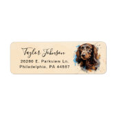 Dachshund-hond retouradreslabel etiket (Voorkant)