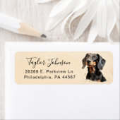Dachshund-hond retouradreslabel etiket (Insitu)