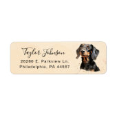 Dachshund-hond retouradreslabel etiket (Voorkant)