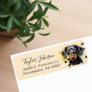 Dachshund-hond retouradreslabel etiket