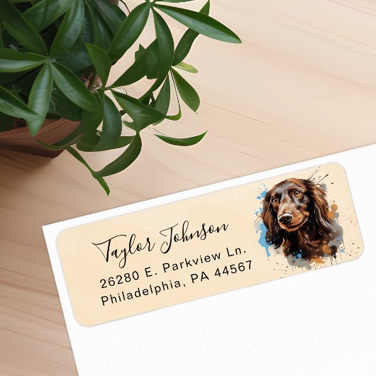 Dachshund-hond retouradreslabel etiket