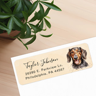 Dachshund-hond retouradreslabel etiket